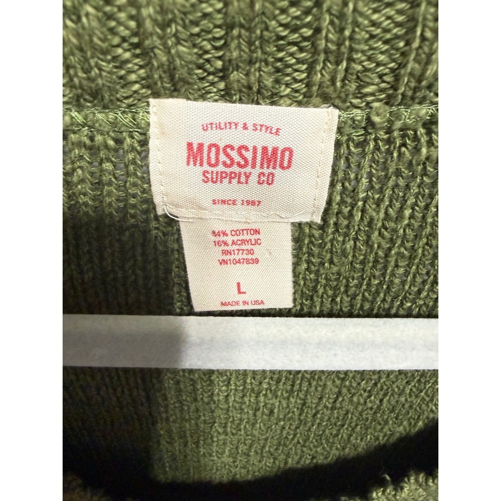 Mossimo Short Sleeve Sweater Women L Olive Green Excellent Knit Scoop Neck - Picture 3 of 7